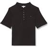Tommy Hilfiger Donna Maglietta Polo Maniche Corte Regular Fit, Nero (Black), 48