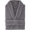 Top Towel Elegant-Accappatoio per Donna e Uomo 100% Cotone, 500 g/m² -Opzione con o Senza Cappuccio-Morbido e Assorbente per Doccia, Spa e Piscina, Grigio Argento, L Unisex-Adulto