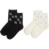 KARL LAGERFELD Donne Ikon Rhinestone Sock (2 Pack) Nero/Crema One size