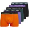 JACK & JONES Jacben Solid Trunks 5 Pack, Nero, M (Pacco da 3) Uomo