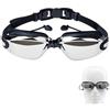 HOTMNTY Occhialini da Nuoto Polarizzati, Goggles Nuoto a Specchio Anti Nebbia e Anti UV, Confortevole Swim Goggles con Tappi per Orecchie, Occhiali Swim con Cinghia Regolabile per Uomini,Donne e Giovani