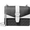 Michael Kors Greenwich Small Signature - Borsa a tracolla in pelle, colore: Nero, Nero Combo, Small