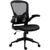 OFFICER PRODUCTS Sedia da ufficio Chios con braccioli regolabili/sedia da scrivania ergonomica con rivestimento in rete/supporto lombare/sedia girevole a 360°, nera/sedia da ufficio
