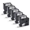 UniPlus 5x Nastro per Etichette Sostituzione di Dymo D1 45010 S0720500 Nastri Etichette per Dymo LabelManager 280 160 260P 360D 420P 400 PnP 210D 500TS LabelWriter 450, 12mm x 7m, Nero su Trasparente
