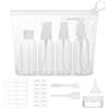 GOTRUST 11PCS Kit Contenitori Liquidi da Viaggio Aereo, 80ml Bottiglie da Viaggio in plastica Trasparente, Flaconi da Viaggio Ricaricabili con Custodia Trasparente per Cosmetici, Shampoo, Crema