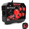Gonetre Joystick in Metallo Wired Universal Fight Stick, Guscio Robusto, Colore e Rosso, Gioca a Giochi PS3/Switch/PC con Comfort Ed Ergonomia