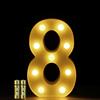 HONPHIER® Insegne luminose Luce LED Numeri Numero luminoso bianco a LED Decoro per Decorazione di Casa, Matrimoni, Feste, Reception, Bar 2 Batterie (8)