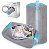 Kssvzz 2 Pezzi Sacchetto Scarpe Lavatrice, Sacchetti per Scarpe Lavanderia con Cerniera, Riutilizzabile Sacchetti Lavatrice Scarpe, Sacchetti Microfibra Scarpe Lavatrice(Grigio)