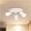 LVWIT Faretti LED da Soffitto Orientabili Bianco,Faretto LED Interno con 3 Luci in Alluminio GU10, Orbicolare Base, Faretti da Soffitto Moderna Industriali per Barra, Salotto, Cucina (Senza Lampadina)