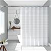 Whoiy Tenda da doccia 240 x 200 cm, motivo Peva a righe, colore bianco, antimuffa, lavabile, per dormitori di casa