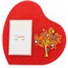 Sospiri Venezia Portafoto Vetro Murano Cornice a Cuore Decorazione Albero della Vita con Murrine Supporto da Scrivania o Tavolo Foto 7x10 cm Idea Regalo Made Italy (19x19 cm)