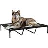 PawHut PawHut Cani Gatti Letto rialzato portatile per animali domestici con area in rete traspirante e tessuto Oxford per interni e per esterni 122x92x23 cm Nero