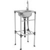 biusgiyeny Lavello da cucina mobile in acciaio inox, autoportante, in acciaio inox, 1 vasca, lavandino indipendente in acciaio inox, multifunzione, con rubinetto e gambe