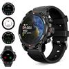 KSIX smart your tech KSIX Explorer Orologio Intelligente Uomo Nero con Chiamate Notifiche GPS Display Amoled 1.43'' Smartwatch Sportivo con Monitoraggio Salute, +100 Modalità Sport Impermeabile per iOS Android