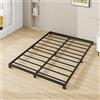 VERFARM Struttura per letto matrimoniale basso da 8 cm, letto in metallo 135 x 190 cm, struttura letto matrimoniale in metallo resistente con supporto a doghe in acciaio, senza bisogno di molle,
