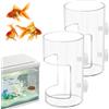 HINGTAI 2 mangiatoie per pesci d'acquario con ventosa, divisore per serbatoi per acquari, accessori rotondi per tartarughe e gamberetti