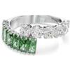 Swarovski Matrix Anello, Gioiello Versatile per Occasioni Speciali con Zirconia Trasparenti e Verdi, Pietre Scintillanti a Taglio Misto, Placcatura in Tonalità Rodio, Taglia 50