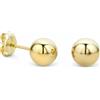 V&F Jewelers V&F - Orecchini da donna a sfera in oro giallo 18 carati, 750, 4mm, Oro giallo