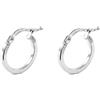 Monde Petit Orecchini a cerchio da donna 13x1.5 mm - oro bianco 18K (750) - Scatola Regalo - Certificato di garanzia