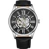 Stuhrling Original Orologio da uomo con scheletro atrio automatico a carica automatica, meccanico, con cinturino in pelle di alta qualità