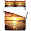 ZQMHCY Copripiumino Singolo Mare Arancione Al Tramonto Piumone Matrimoniale Invernale Microfibra Copriletto Singolo Antirughe Trapunta Letto Singolo,1 Copripiumino con Cernier e 2 Federe Cuscini 50x75cm