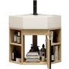JOSIAHCQ Mobile Bagno con Lavabo da Appoggio Lavandino Bagno con Mobiletto Mobile Bagno Angolare Sospeso Completo con Rubinetto per Piccoli Spazi(40cm/15.74in)