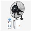 Lattice Ventilatori a piantana Ventilatore con Nebulizzatore A Parete, Serbatoio da 12 L, Oscilating, 3 velocità, con Telecomando, per Uso Industriale, Esterno, Commerciale, Residenziale