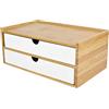 Verve Jelly Scatola con cassetti da scrivania in legno,scatola portaoggetti con cassetti,scatola portagioie vintage in legno,scatola portaoggetti in legno con cassettiera organizer,bianco,2 piani