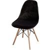 FANSU Velluto Coprisedie con Schienale 1/2/4/6 Pezzi Elasticizzato, Nordico Sedia Scandinave Fodere Coprisedia per Sala da Pranzo Copertura per Cucina Ufficio Soggiorno (Nero,4 Pezzi)
