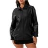 KBOPLEMQ Giacca in pelle da donna, oversize, in pelle, vintage, con bottoni, oversize, per motociclisti, in pelle PU, autunno, Nero , M