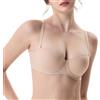 YUYUCH Reggiseno Push-up Convertibile Multiuso con Ferretto da Donna Senza Spalline, Reggiseno levigante con Scollatura Profonda a V e Taglio Basso