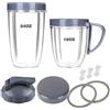 Funtuan Parti di ricambio per frullatore, tazze da 510.3 g/680.4 g con anello per labbro, coperchi richiudibili, guarnizioni e cuscinetto ammortizzatore compatibili con Nutribullet 600W 900W