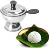 KSJONE Puttu Maker in acciaio inossidabile, Chiratta Puttu Maker, Chiratta Maker con maniglia Uso con pentola a pressione Puttu Kutti Puttu Steamer Puttu Pentola Argento