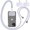 Linkbro Cordino universale per cellulare, universale, con cuscinetto, regolabile e rimovibile, (1 grigio)