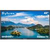 SYLVOX 43 TV da Esterno, 4K HDR10 2000Nits, Smart Android TV IP55 Impermeabile, DVB-T2/S2/C HEVC 10, HBBTV, WiFi, Voice Assistant, Outdoor Televisione per Piscina, Giardini, Terrazza (Pool Pro)