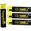 TangsFire 1.5V USB-C Batterie AA AAA ricaricabili 3000mWh 1000mWh Pile Ricaricabili AA Litio 1500 Cicli con Cavo USB-C, 4 pezzi (AAA 1.5V 1000mWh)