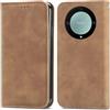 Cracedily Cover per Honor Magic5 Lite Case, Custodia Cover Pelle Premium Portafoglio con Porta Carte Magnetica Supporto Protezione Flip Case Custodia per Honor Magic 5 Lite, Caffè
