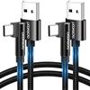 aceyoon Cavo USB Type-C 90 Gradi [1M 2Pezzi], Cavo USB C Ricarica Rapida e Trasferimento Dati, Angolo Retto Cavo Type C in Nylon Intrecciato Compatible