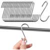 GOTRUST Ganci Forma S Pesanti, 22PCS Gancio Neri a S da Appendere in Acciaio, Piccoli Ganci da Cucina a Forma di S per Bagno, Giardino, Ufficio per Utensili, Vestiti, Piante, Cesti