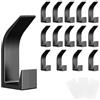 GOTRUST 15pcs Attaccapanni da Muro Moderno, Gancio Singolo da Parete Nero, Ganci Appendiabiti Adesivi Neri, Gancio da Parete in Plastica per Cucina, Camera da Letto, Ufficio