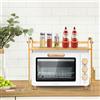 LANTUS Mensola Microonde Estensibile, Mensola Microonde Salvaspazio Scaffale da Cucina, Mobiletto Cucina Salvaspazio, Estensibile Porta Salvaspazio-52 * 30 * 35 cm - 2 strati