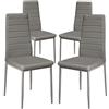 Drumm Set di 4 sedie da sala da pranzo, sedia da cucina moderna, sedia sala da pranzo, seduta imbottita spessa e schienale alto, confortevole e durevole (4, grigio)