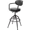 Mendler Sgabello Design Industriale Elegante HWC-H10f Acciaio Verniciato Ecopelle Grigio