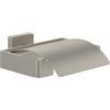 Villeroy & Boch Elements Striking - Porta carta igienica con coperchio, per montaggio a parete, porta rotolo in ottone, porta carta igienica rettangolare, in nichel spazzolato opaco