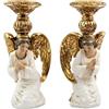 Inmaculada Romero IR Angeli di Ginocchio Barca a vela Figura 30 cm. 2 Pezzi Immagine Resina Colore Bianco