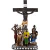 Inmaculada Romero IR Figura Gesù Cristo Croce 7 Potenze 34 Cm. Immagine In Resina