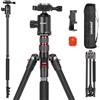 NEEWER 197cm Treppiede Monopiede per Fotocamera + Portatelefono, Treppiede da Viaggio con Telecomando, Testa Sfera, Colonna Centrale, Piastra QR Arca e Borsa, Tripod DSLR in Alluminio Max 15,4kg, TP77