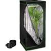 Relaxdays Tenda per Coltivazione Idroponica, Serra per Piante da Interno, Telo Riflettente HLP: 180x80x80 cm, Nero Verde