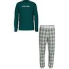 Calvin Klein Jeans Boys's Knit Pj Set (Ls+Cuffed Pant) B70B700503, Green (Ponderosapine/W/Mc Check Aop), 14-16