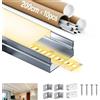 LASLUX Profili in Alluminio per Strisce LED Profilo Angolare Binario Profil per Strisce con Copertura Opaca Profilo striscie LED Cartongesso Profili Alluminio (U-form, 6×1 Meter)